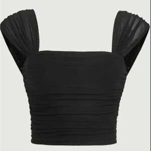 Black Square neck crop top